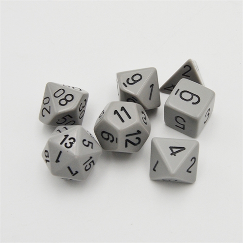 Opaque Grey with Black Dice Set - Rollespilsterninger - Chessex